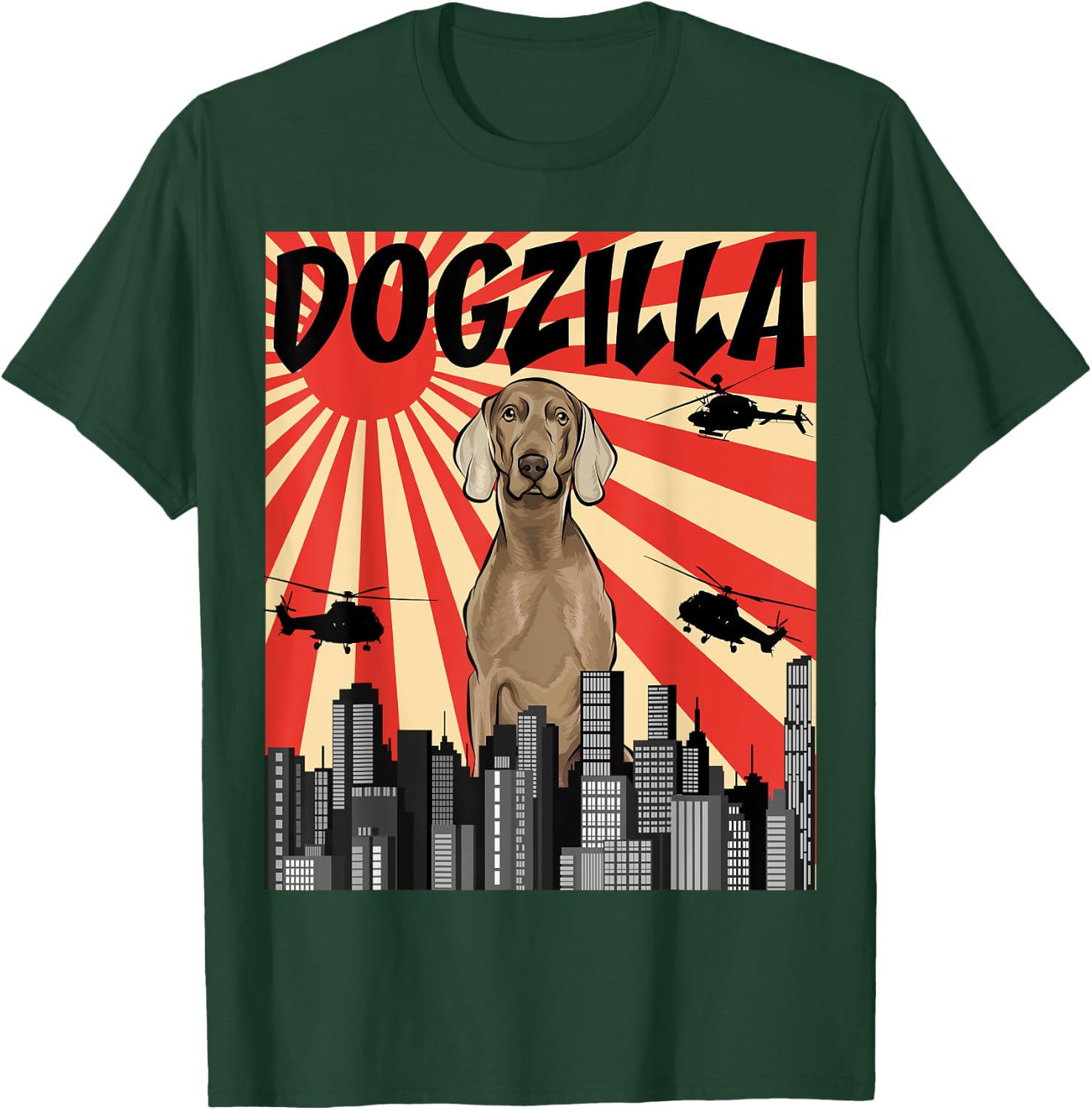 Funny Retro Japanese Dogzilla Weimaraner T-Shirt - T-Shirt | Forest