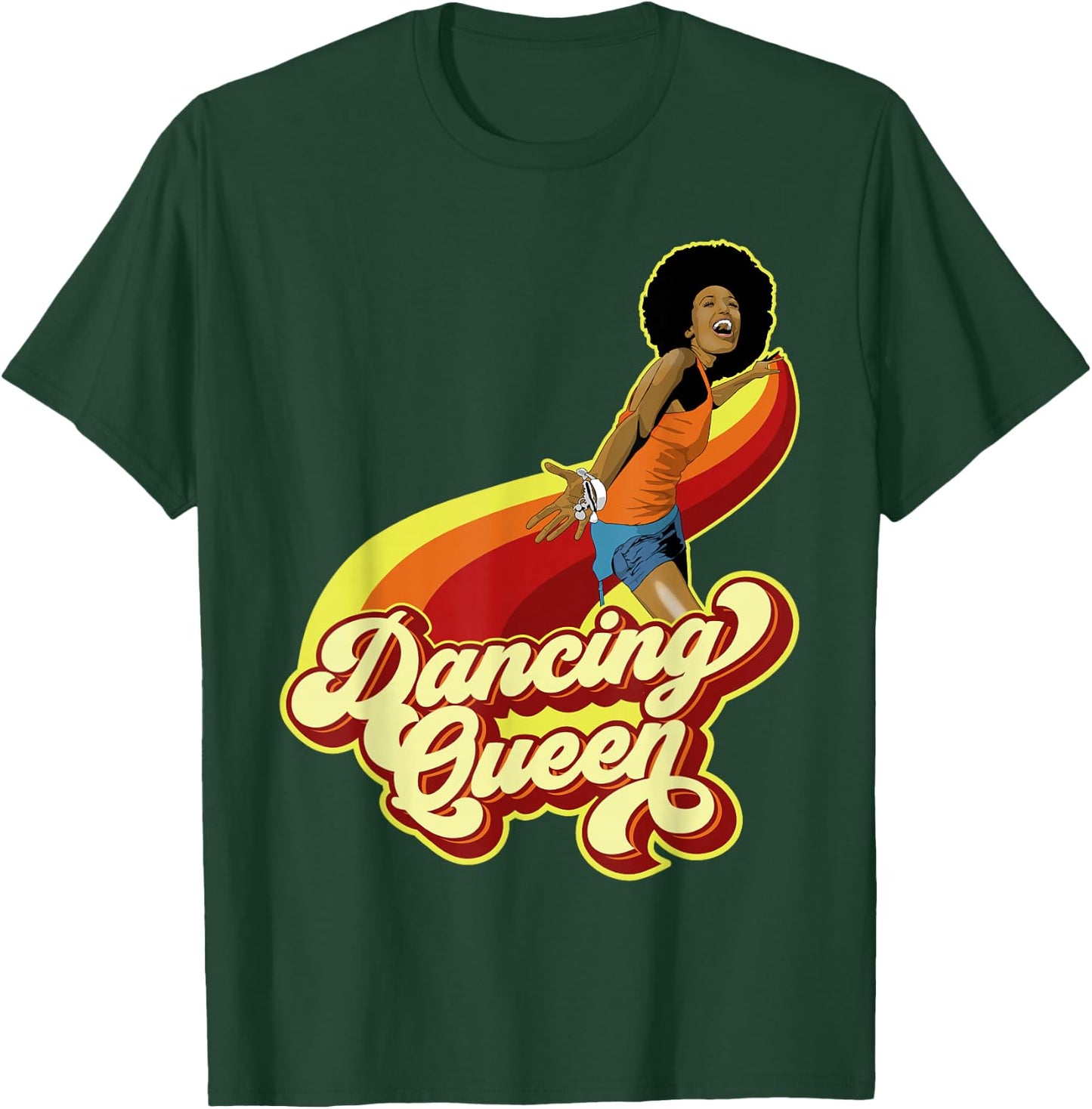 70s Dancing Afro Funk Queen T-Shirt - T-Shirt | Forest