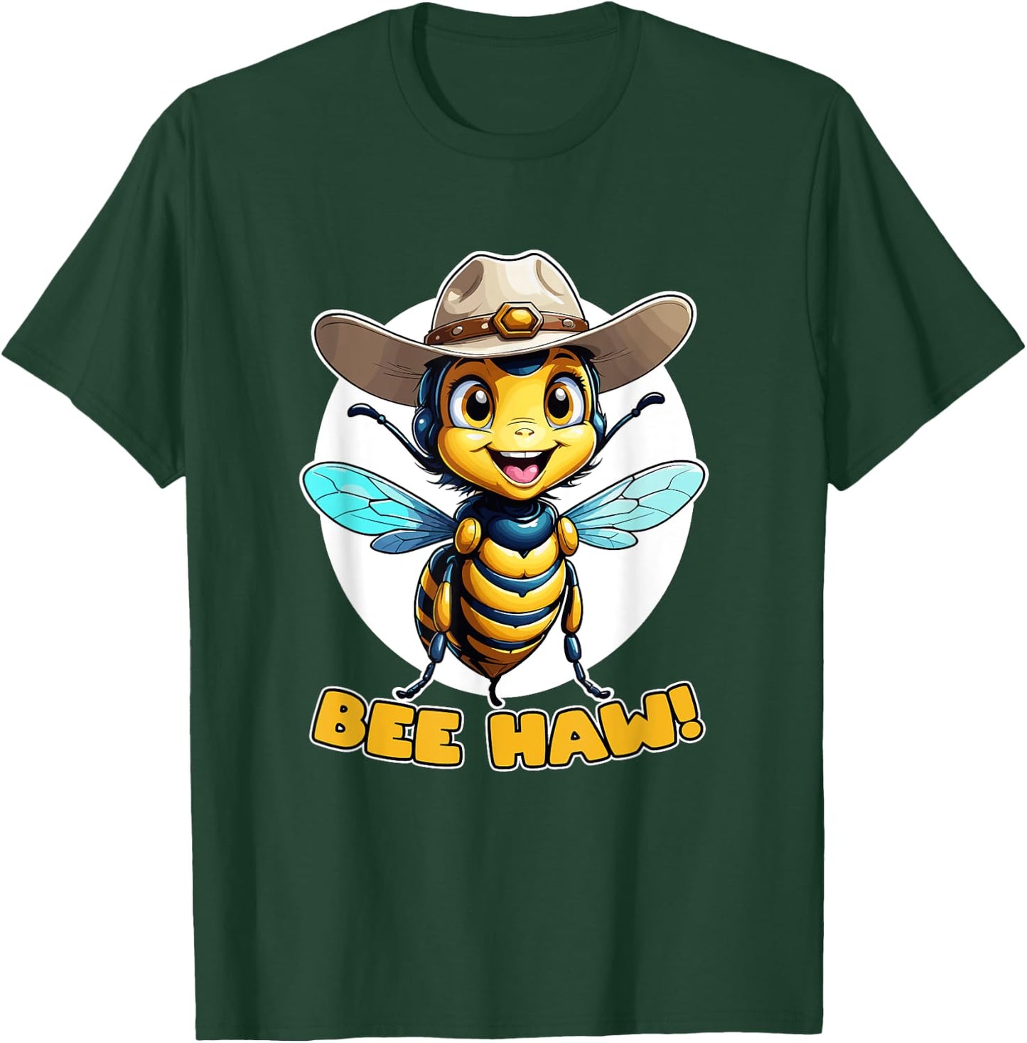 Funny Bee Haw Bumblebee Girl Cowboy Hat T-Shirt - T-Shirt | Forest