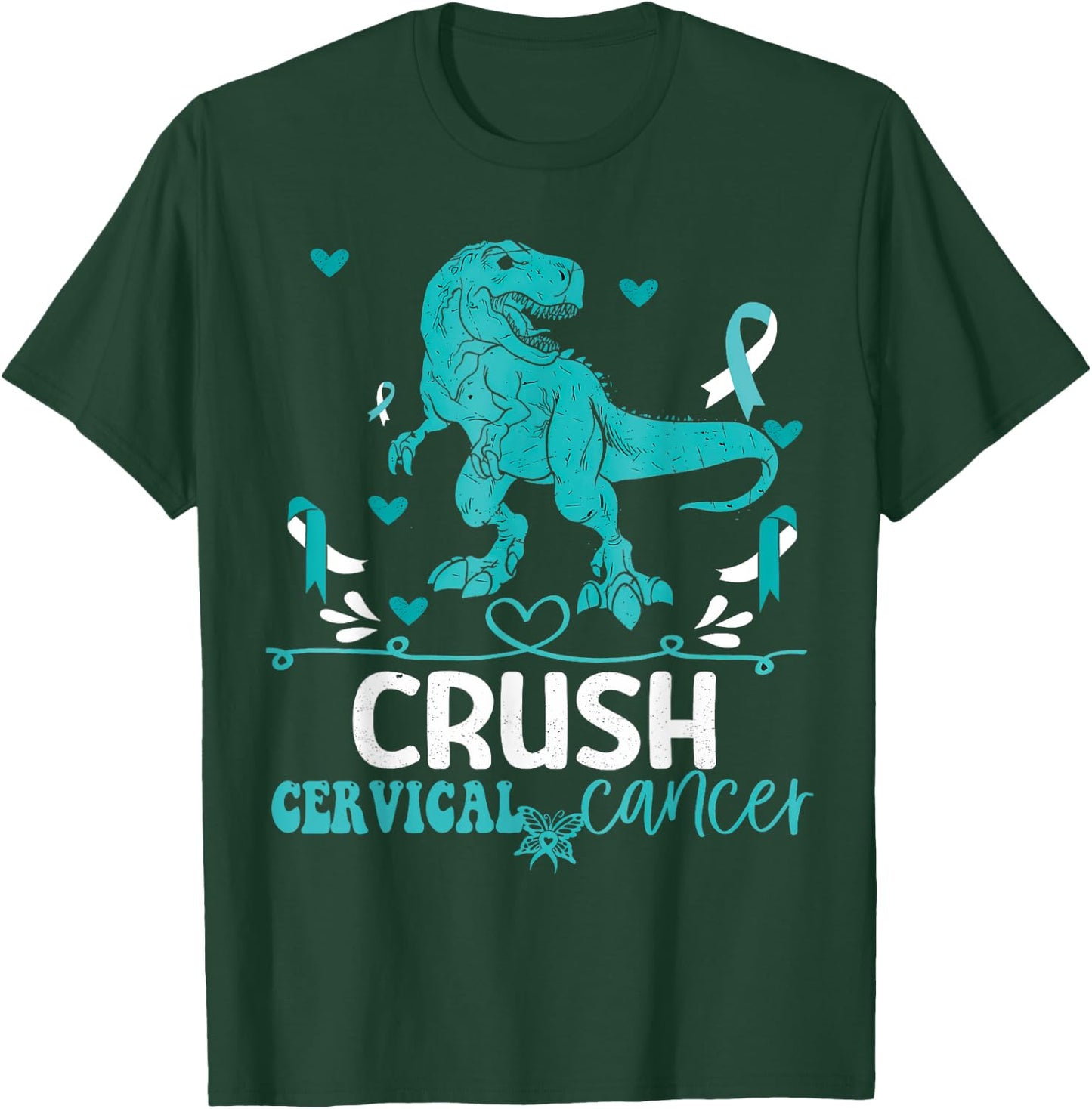 Kids Cervical Cancer Awareness Monster Truck Toddler Boy T-Shirt - T-Shirt | Forest