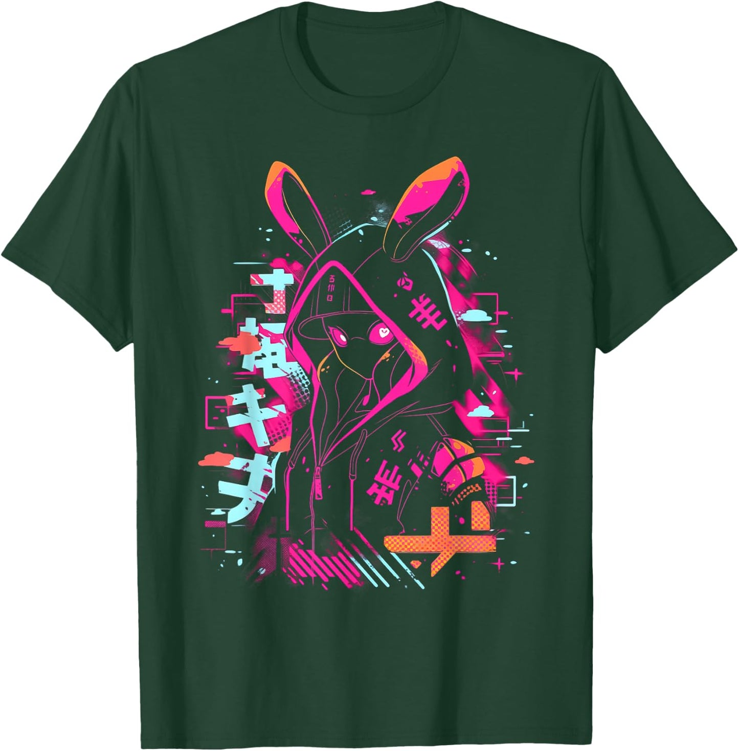 Anime Manga Cyberpunk Aesthetic Techwear Harajuku T-Shirt - T-Shirt | Forest