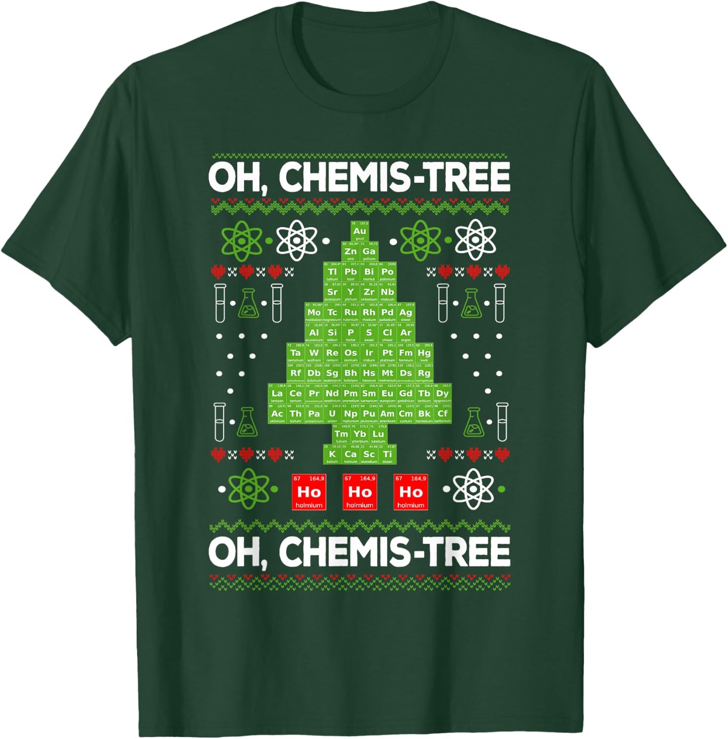 Periodic Table Tree Oh Chemistree Fun Chemistry Teacher Xmas Men Women Kids T-Shirt - T-Shirt | Forest