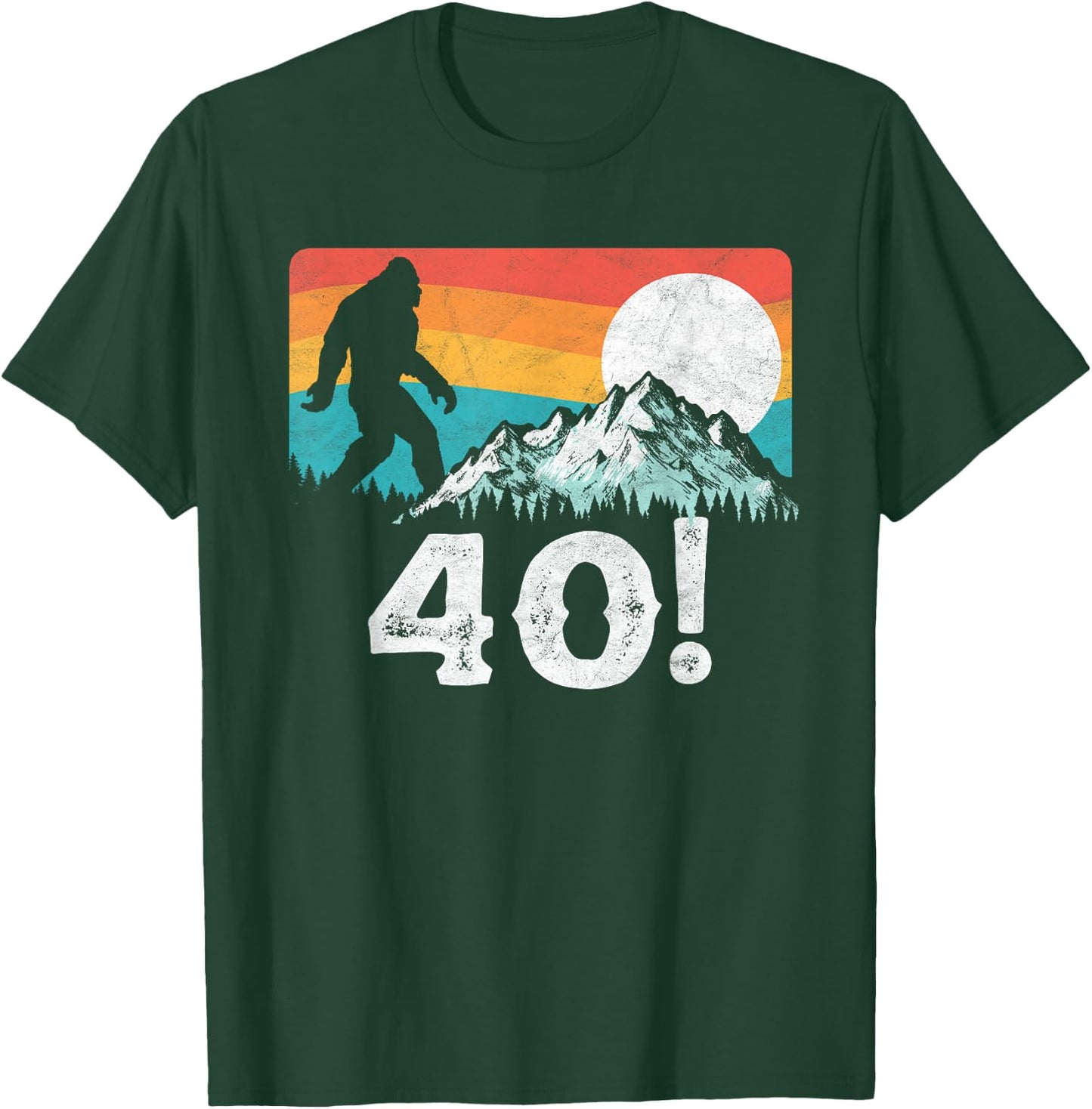 Funny Bigfoot Mountains 40th Birthday Vintage Graphic T-Shirt - T-Shirt | Forest