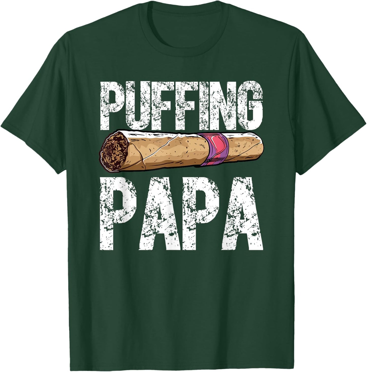 Cigar Dad Cigarette Smoker Daddy Smoking Papa Fathers Day T-Shirt - T-Shirt | Forest