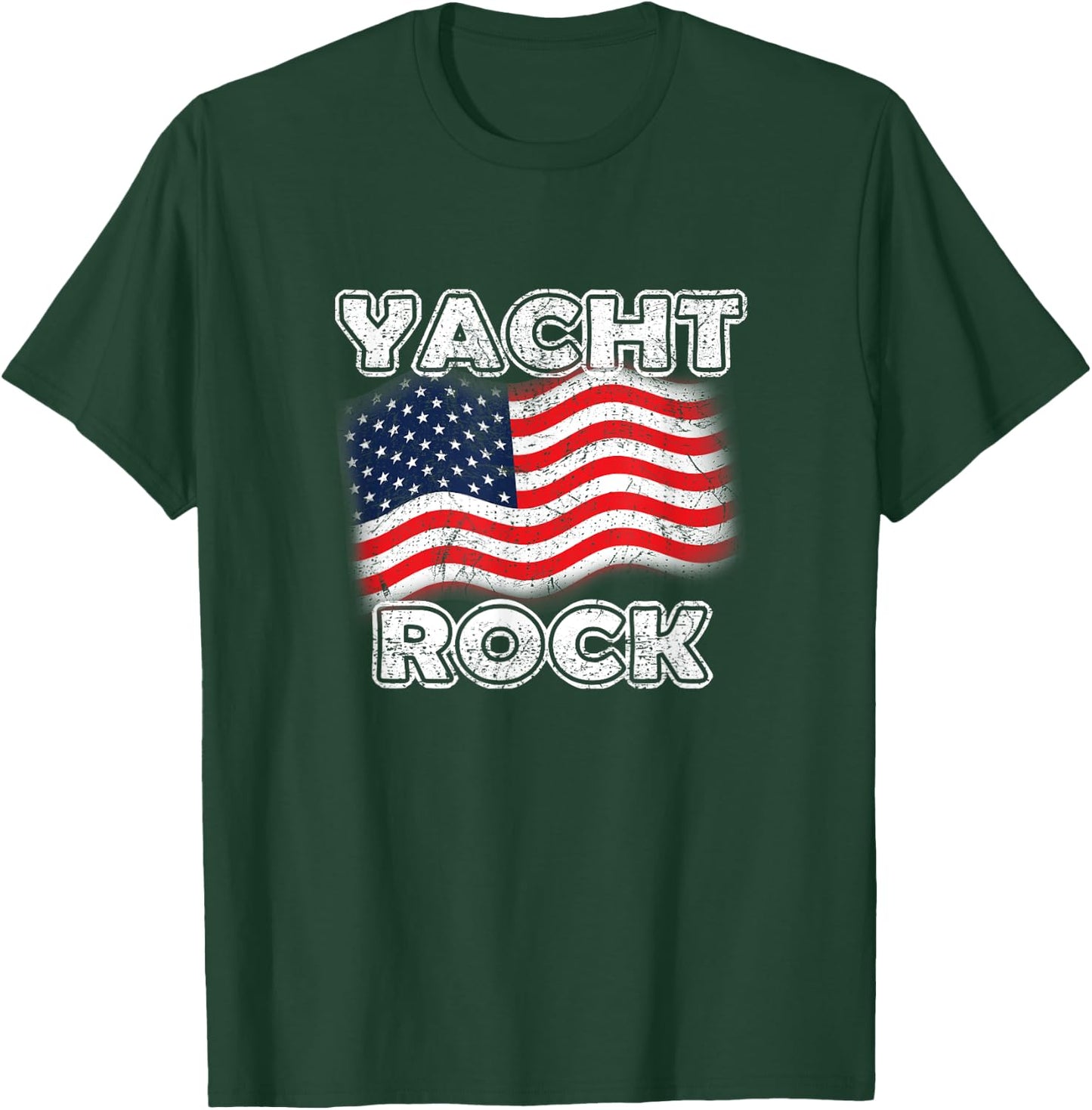 Yacht Rock American Flag Fun July 4th Maritime Vintage Style Women Men T-Shirt - T-Shirt | Forest