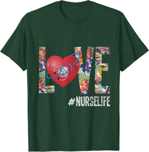 Love Nurselife Nurse T-Shirt - T-Shirt | Forest