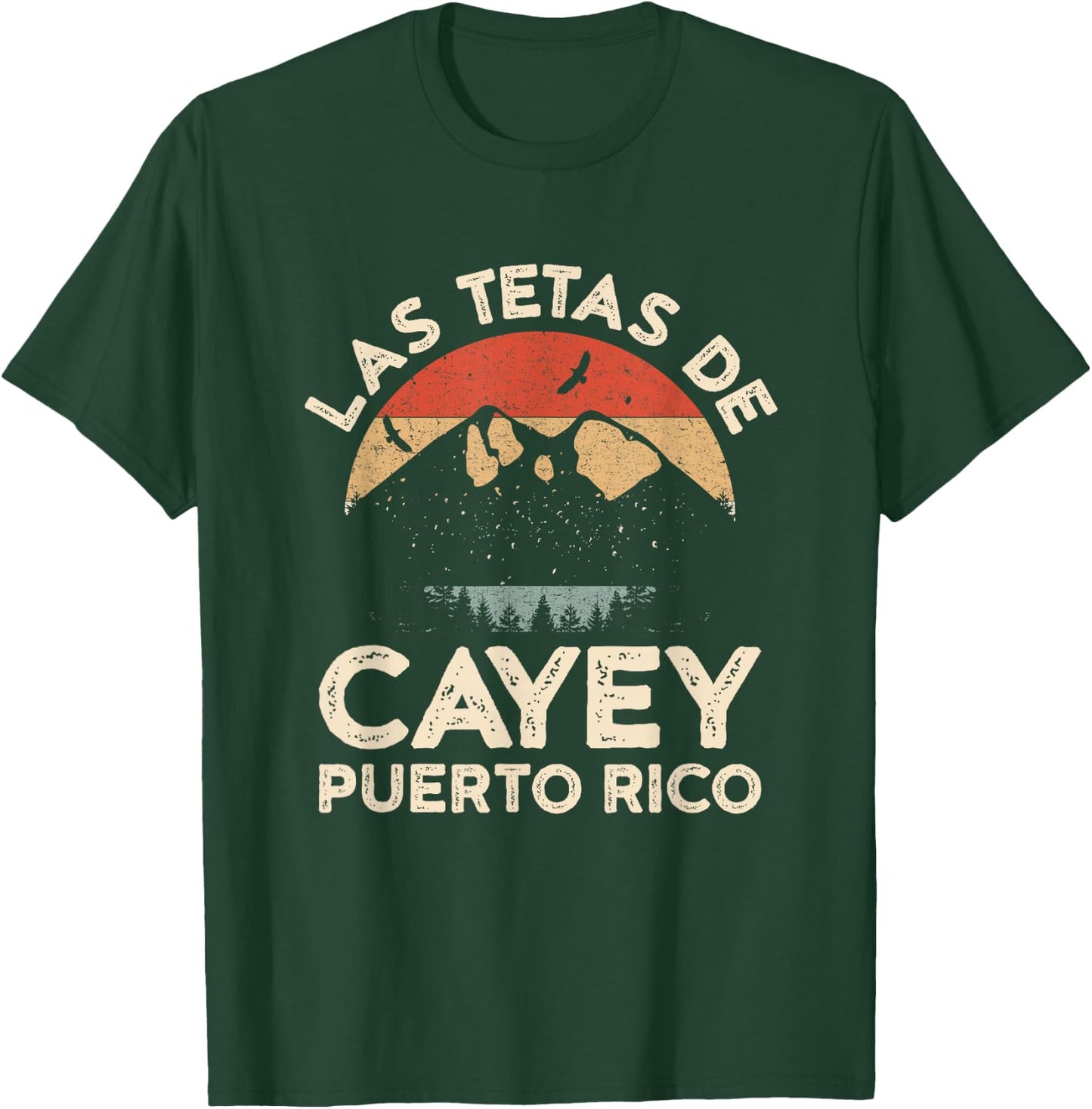 Las Tetas De Cayey Puerto Rico Retro Vintage Graphic T-Shirt - T-Shirt | Forest