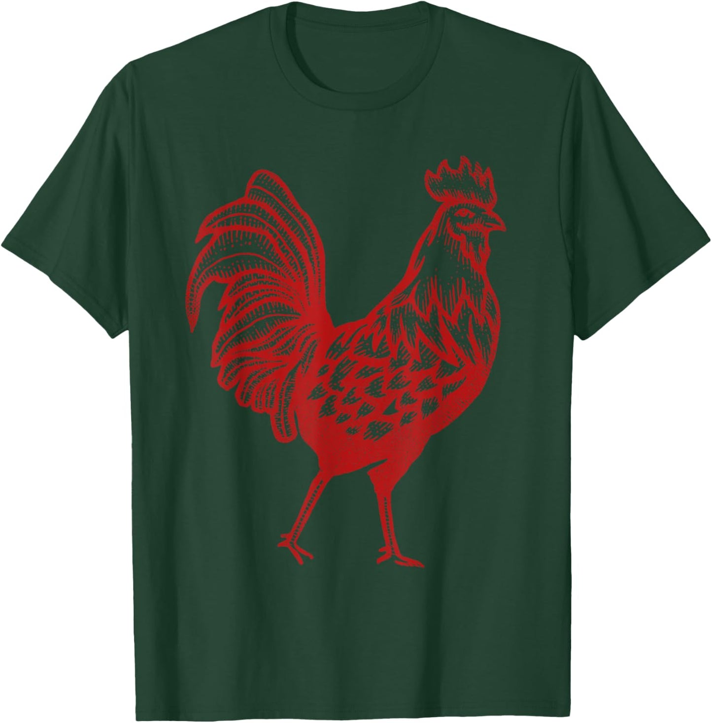 Vintage Red Rooster Farmer Retro Rooster T-Shirt - T-Shirt | Forest