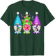 Cute Gnomes Hummingbirds Hibiscus Flower Bird Nature Lover T-Shirt - T-Shirt | Forest