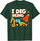 I Dig Being 4 Kids 4th Birthday Construction Digger Truck T-Shirt - T-Shirt | Forest