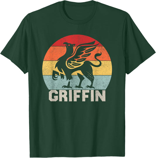 Vintage Griffin Cute Gifts, Retro Animal Legendary Griffin T-Shirt - T-Shirt | Forest