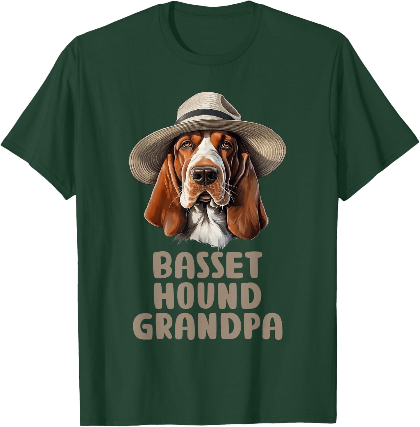 Basset Hound Grandpa Dog Lover Gift Funny Basset Hound Owner T-Shirt - T-Shirt | Forest