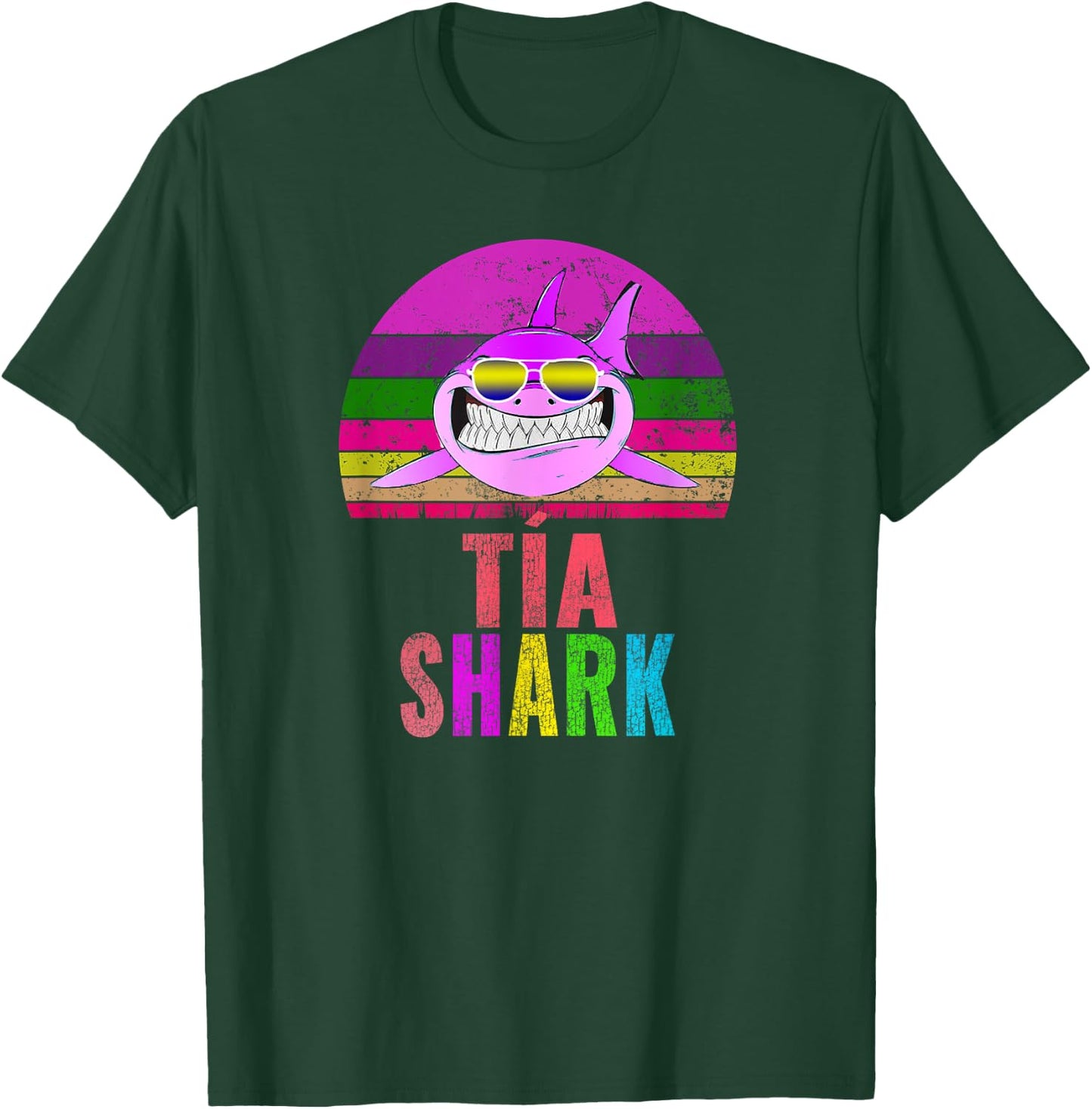 Tia Shark Funny Spanish Aunt Vintage T-Shirt - T-Shirt | Forest