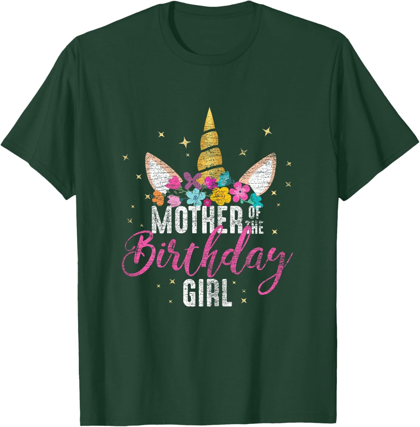 Mother Of The Birthday Girl Mommy Gifts Unicorn Birthday T-Shirt - T-Shirt | Forest