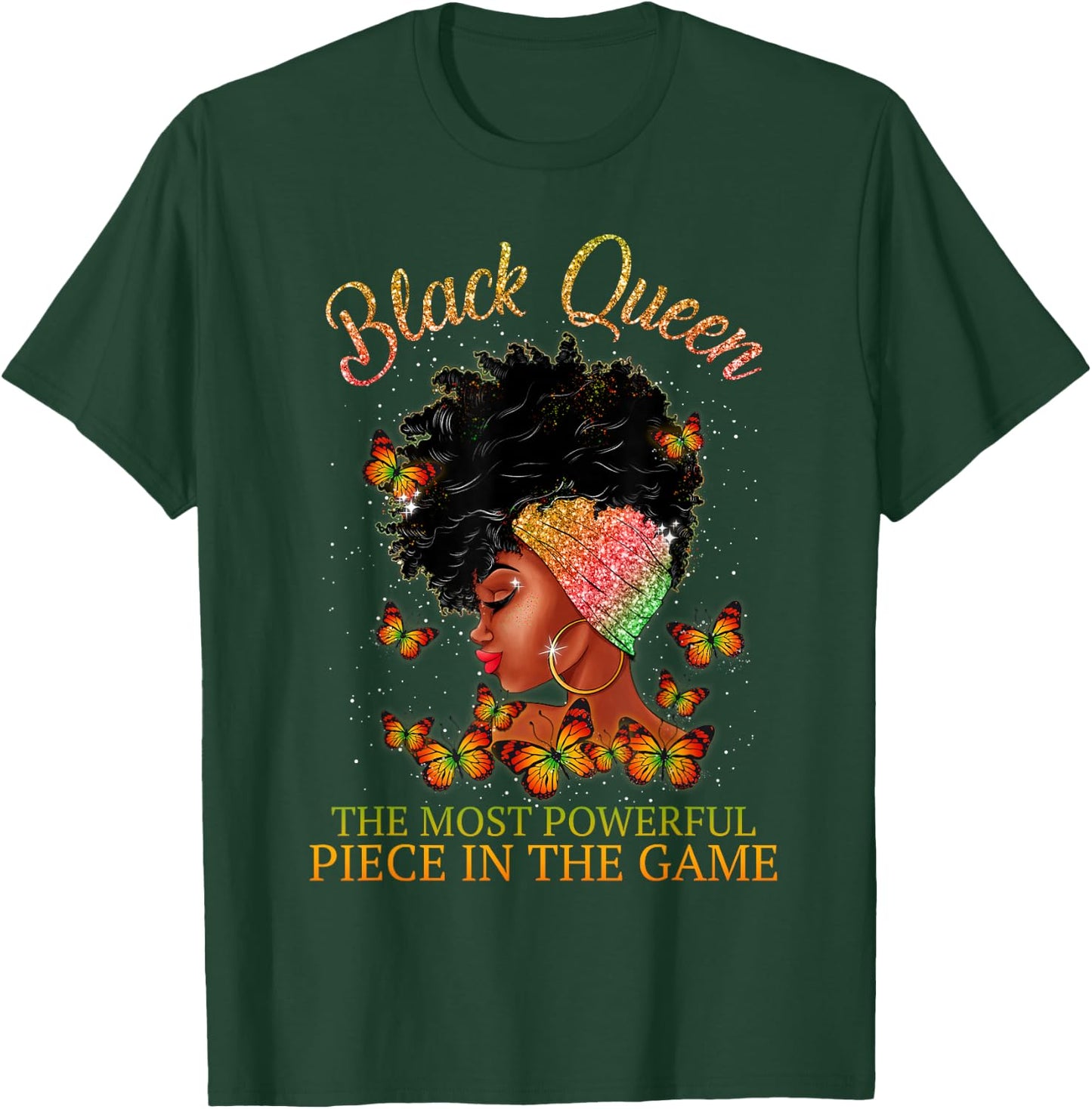 Black Queen The Most Powerful Piece in The Game Melanin Girl T-Shirt - T-Shirt | Forest