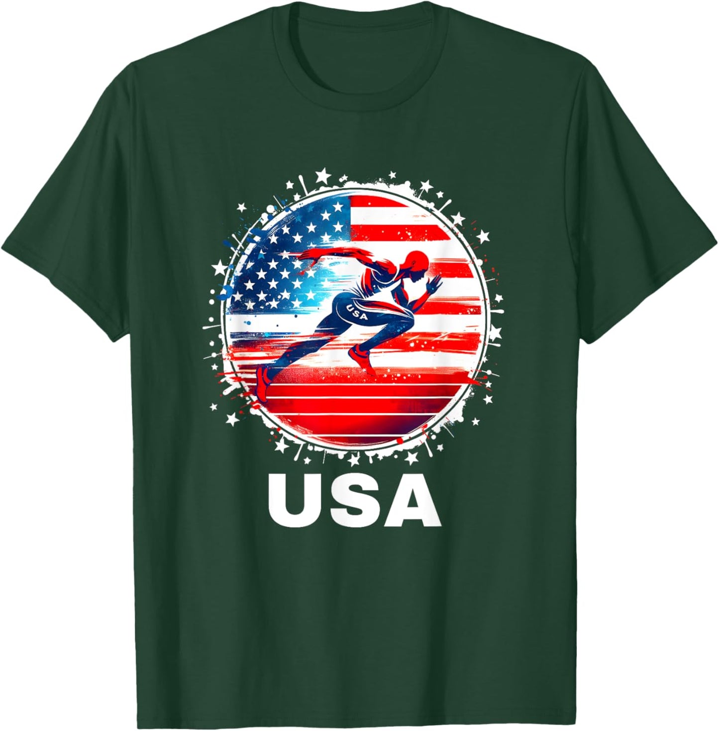 USA Team Track and Field Shirt Women Kids Track T-Shirt - T-Shirt | Forest
