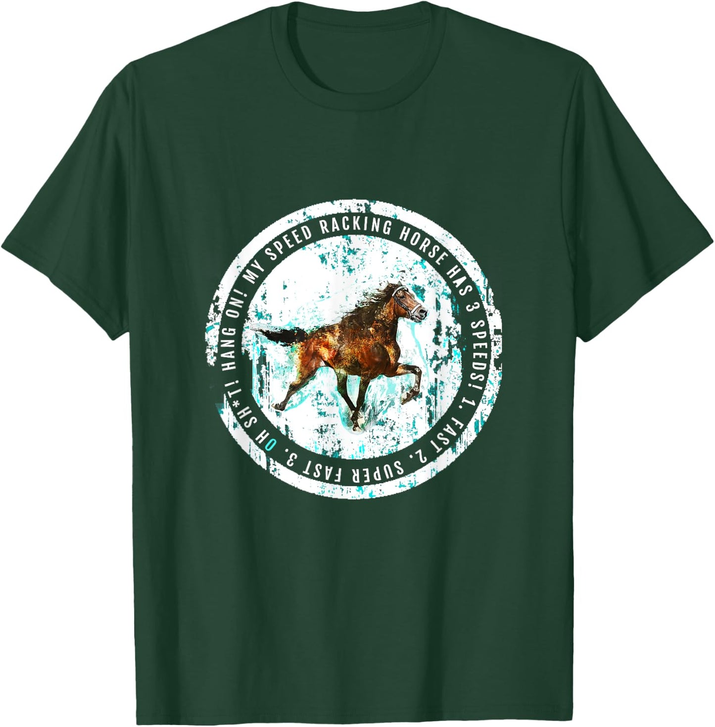 TrailRide Singlefoot Standardbred Rowdy Horse T-Shirt - T-Shirt | Forest