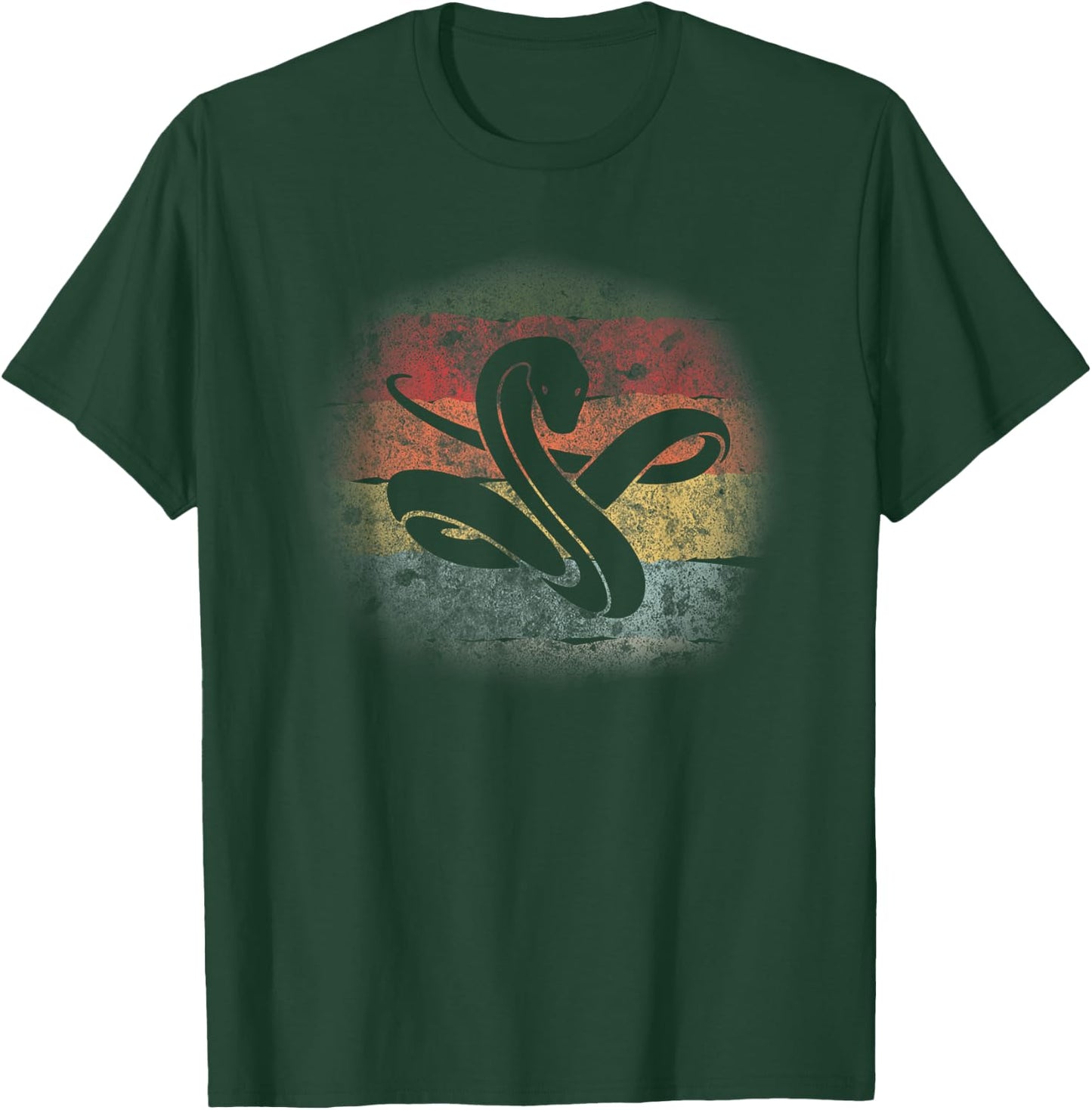 Snake Silhouette Retro 70s 80s Viper Phyton Animal Reptile T-Shirt - T-Shirt | Forest