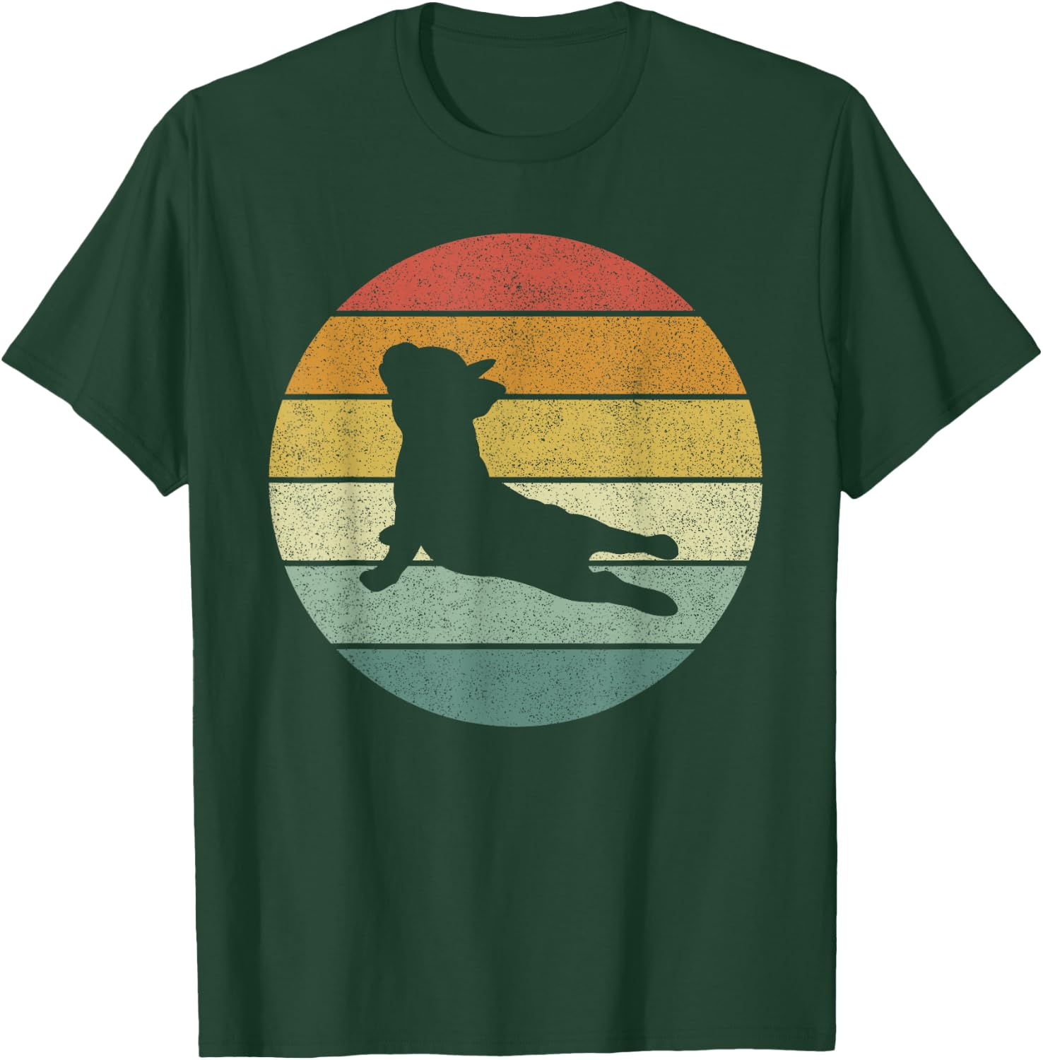 Vintage Retro French Bulldog Shirt Yoga Funny French Bulldog Women Girls Kids T-Shirt - T-Shirt | Forest