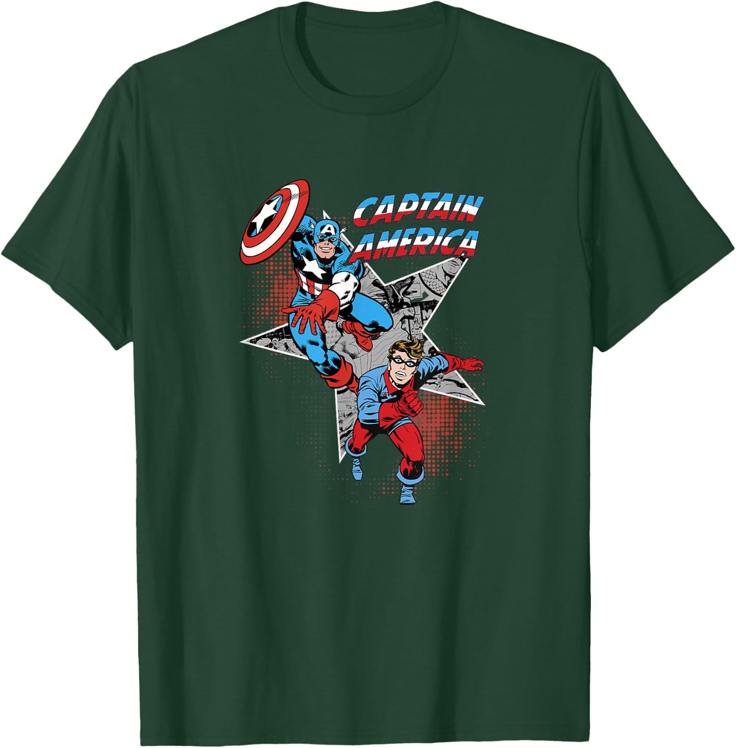 Marvel Captain America Bucky Retro Team Portrait T-Shirt - T-Shirt | Forest