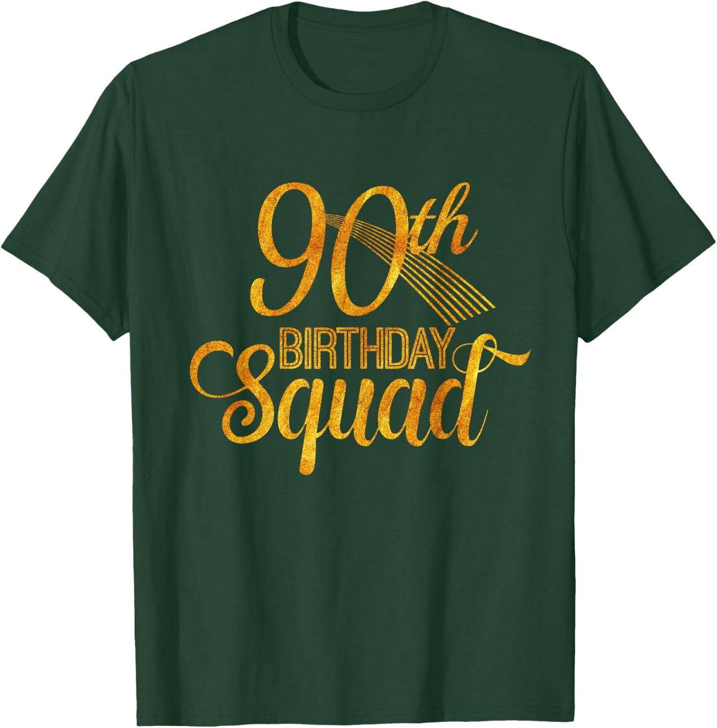 90th Birthday Squad Party Bday Yellow Gold T-Shirt - T-Shirt | Forest