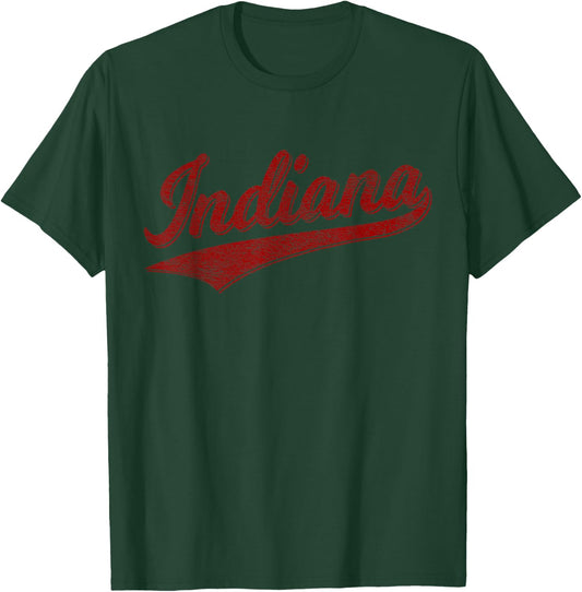 Indiana Varsity Script Classics Sports Jersey Style T-Shirt - T-Shirt | Forest