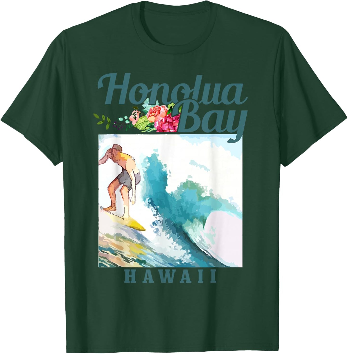 Honolua Bay Hawaii Surfing Hawaiian Surf Vintage Surfer T-Shirt - T-Shirt | Forest