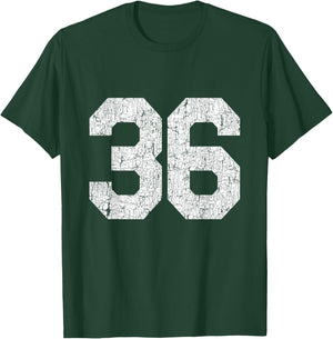 Jersey Uniform Number #36, 36th Birthday T-Shirt - T-Shirt | Forest