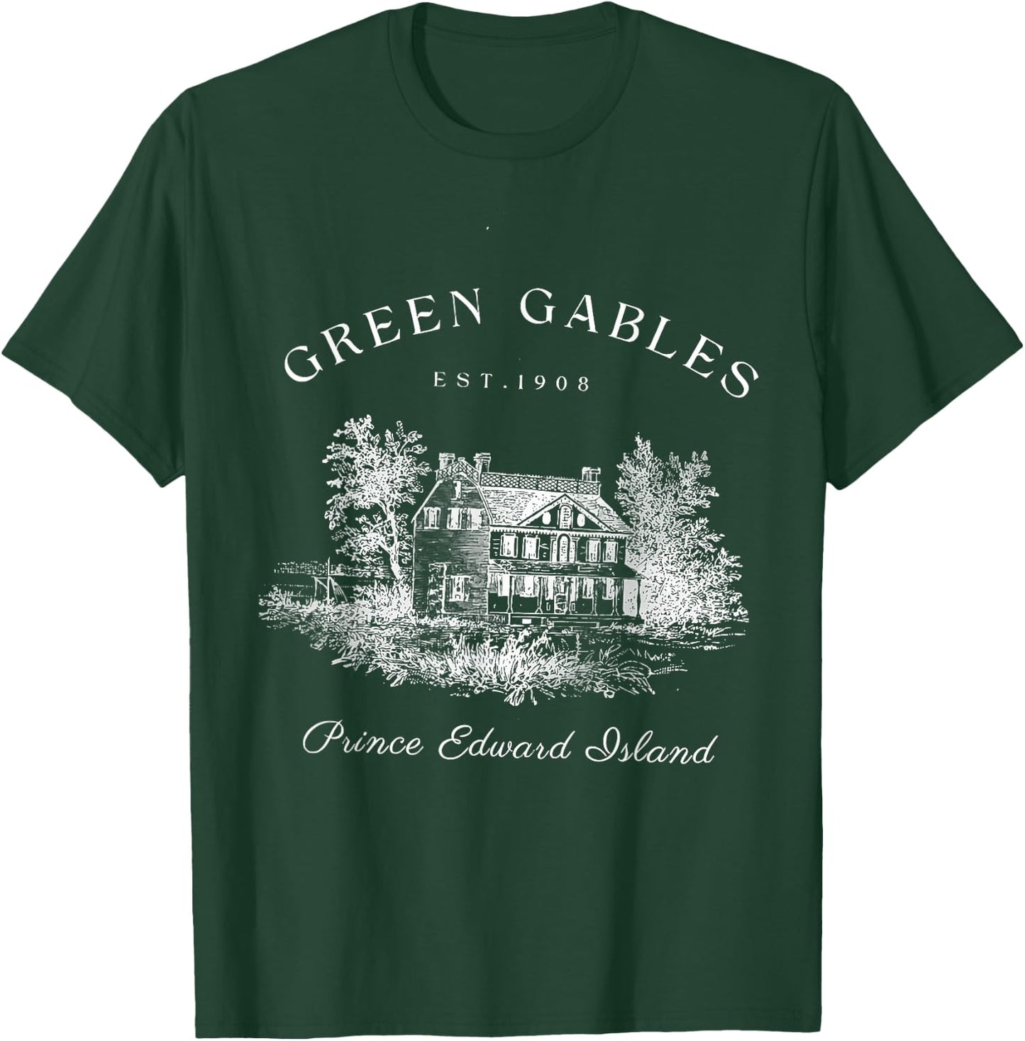 Green Gables Prince Edward Island Est 1908 Book Lover T-Shirt - T-Shirt | Forest