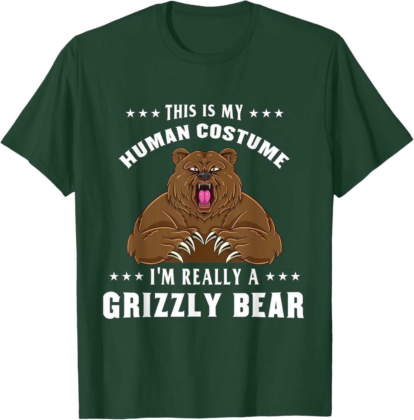 This Is My Human Costume I'm Really A Grizzly Bear T-Shirt - T-Shirt | Forest