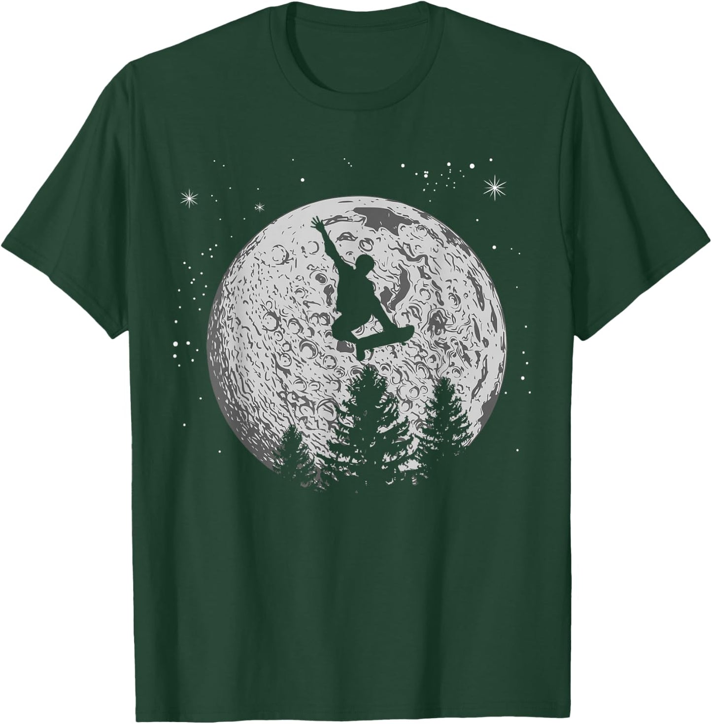 Skater Skateboard Stunt Moon Skater Gift Children Teenagers T-Shirt - T-Shirt | Forest