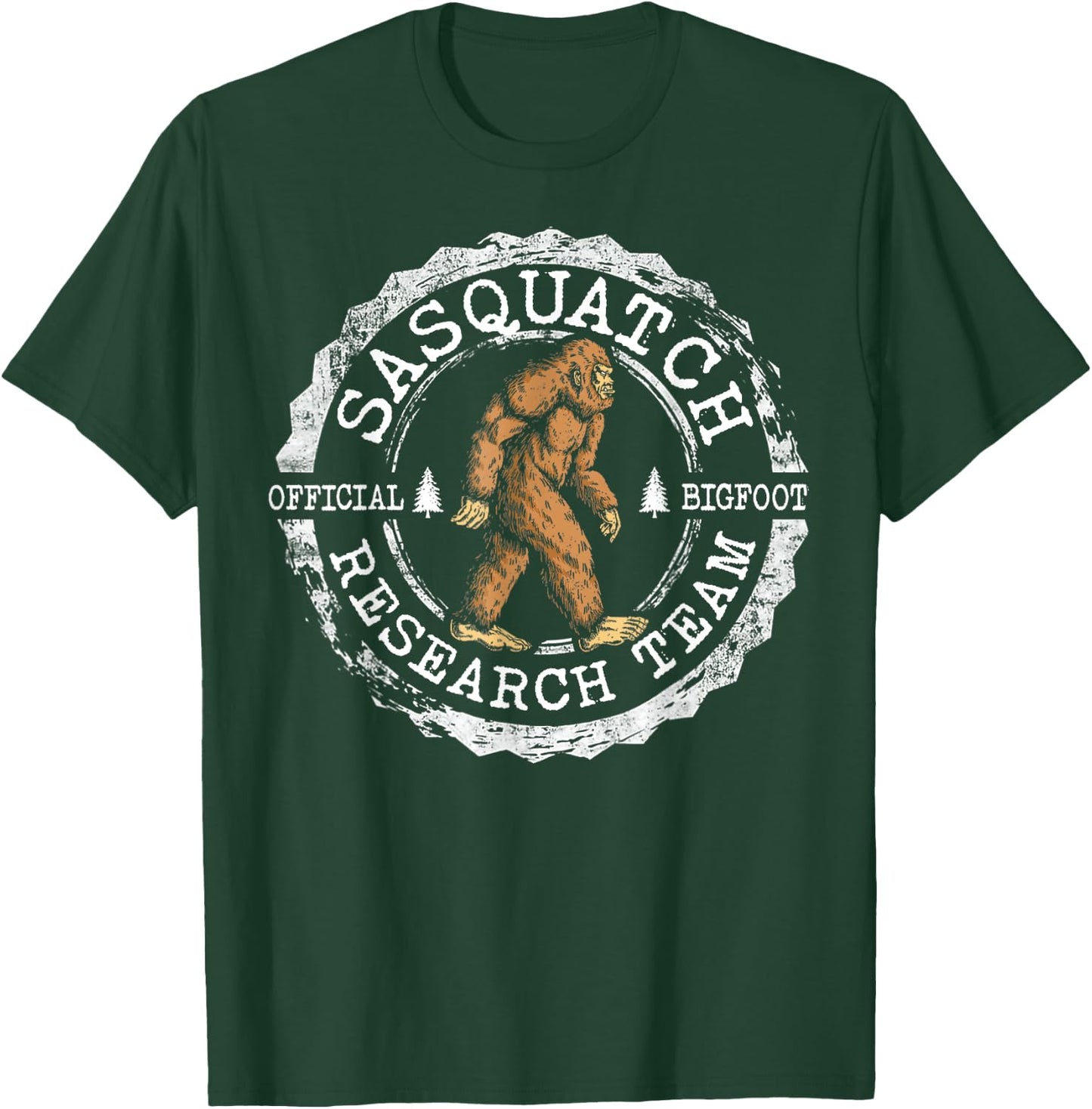 Bigfoot Research Team Vintage Sasquatch Yeti Men Women Kids T-Shirt - T-Shirt | Forest