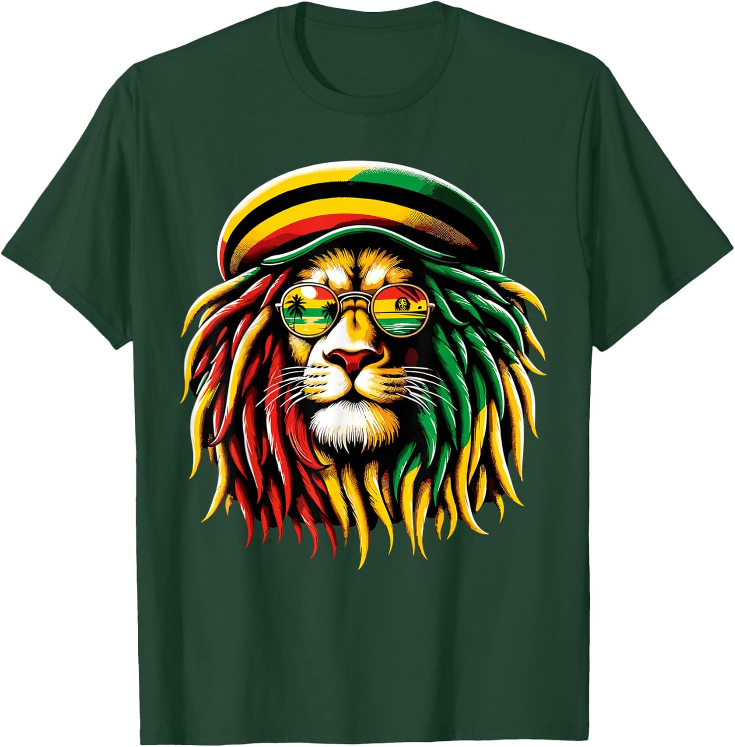 Reggae Music lovers Jamaican Lion T-Shirt - T-Shirt | Forest