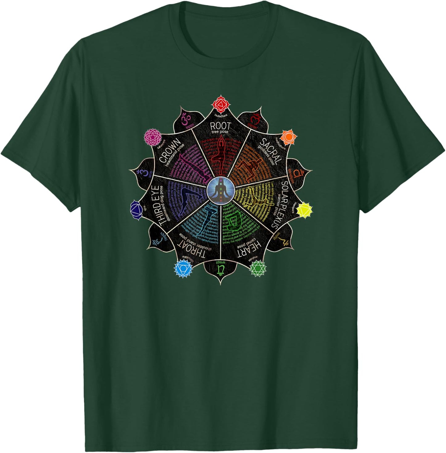 Yoga Meditation Chakra Affirmations T-Shirt - T-Shirt | Forest