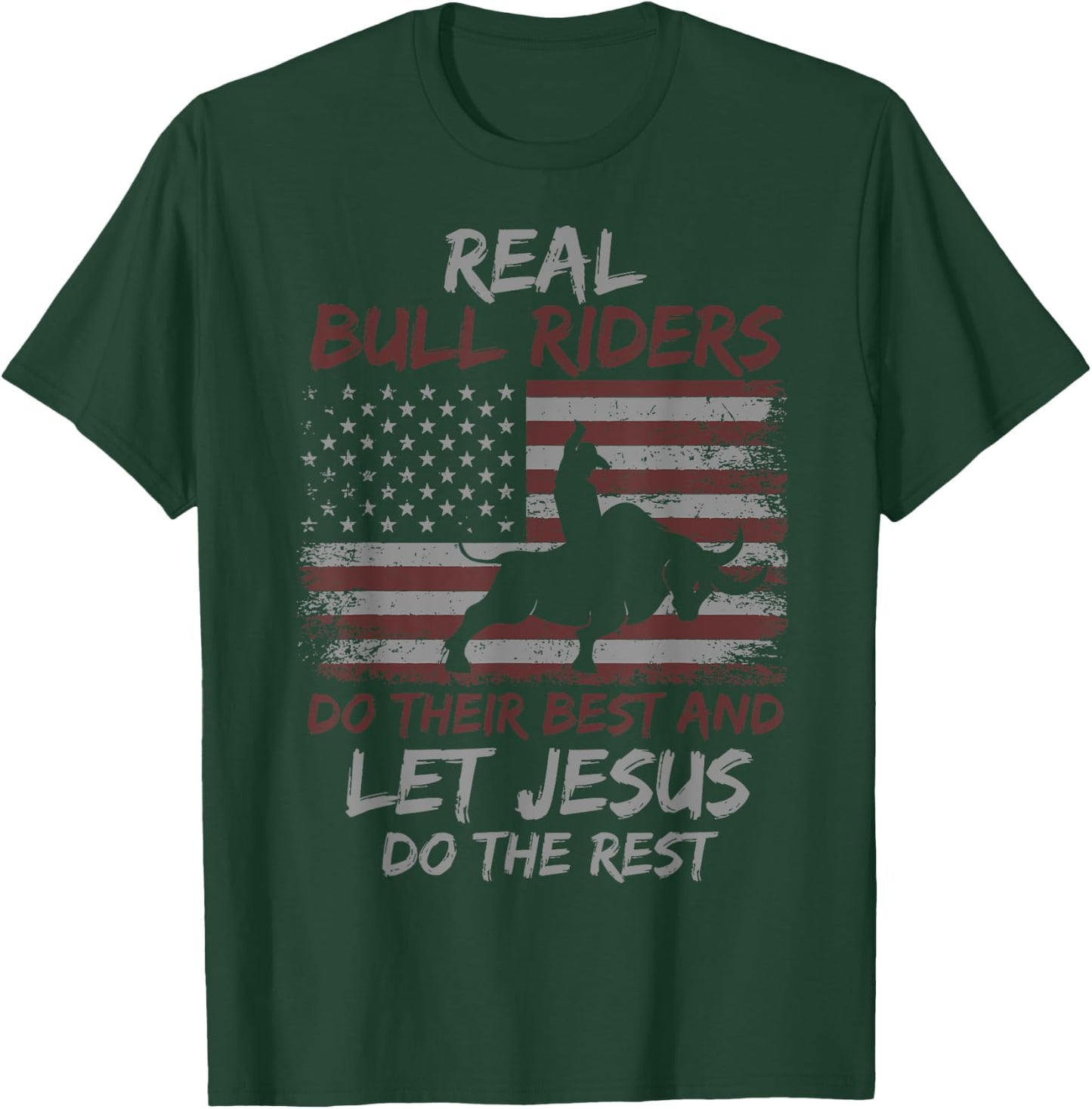 Christian Bull Riding Bull Rider & Western T-Shirt - T-Shirt | Forest