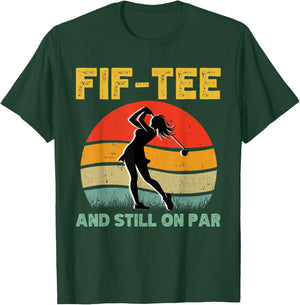 50th Birthday Golf Women's Design Retro 50 Year Old Golfing T-Shirt - T-Shirt | Forest