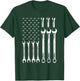 American Flag Mechanic Patriotic Wrench Repairman Men Gifts T-Shirt - T-Shirt | Forest