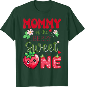 Mommy of The Berry First Birthday Girl Sweet One Strawberry T-Shirt - T-Shirt | Forest