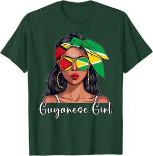 Guyanese Souvenirs Products Woman Flag Girl Guyana T-Shirt - T-Shirt | Forest