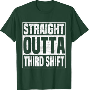 Funny Night Shifters 3rd Shift Work Midnight Crew Third T-Shirt - T-Shirt | Forest