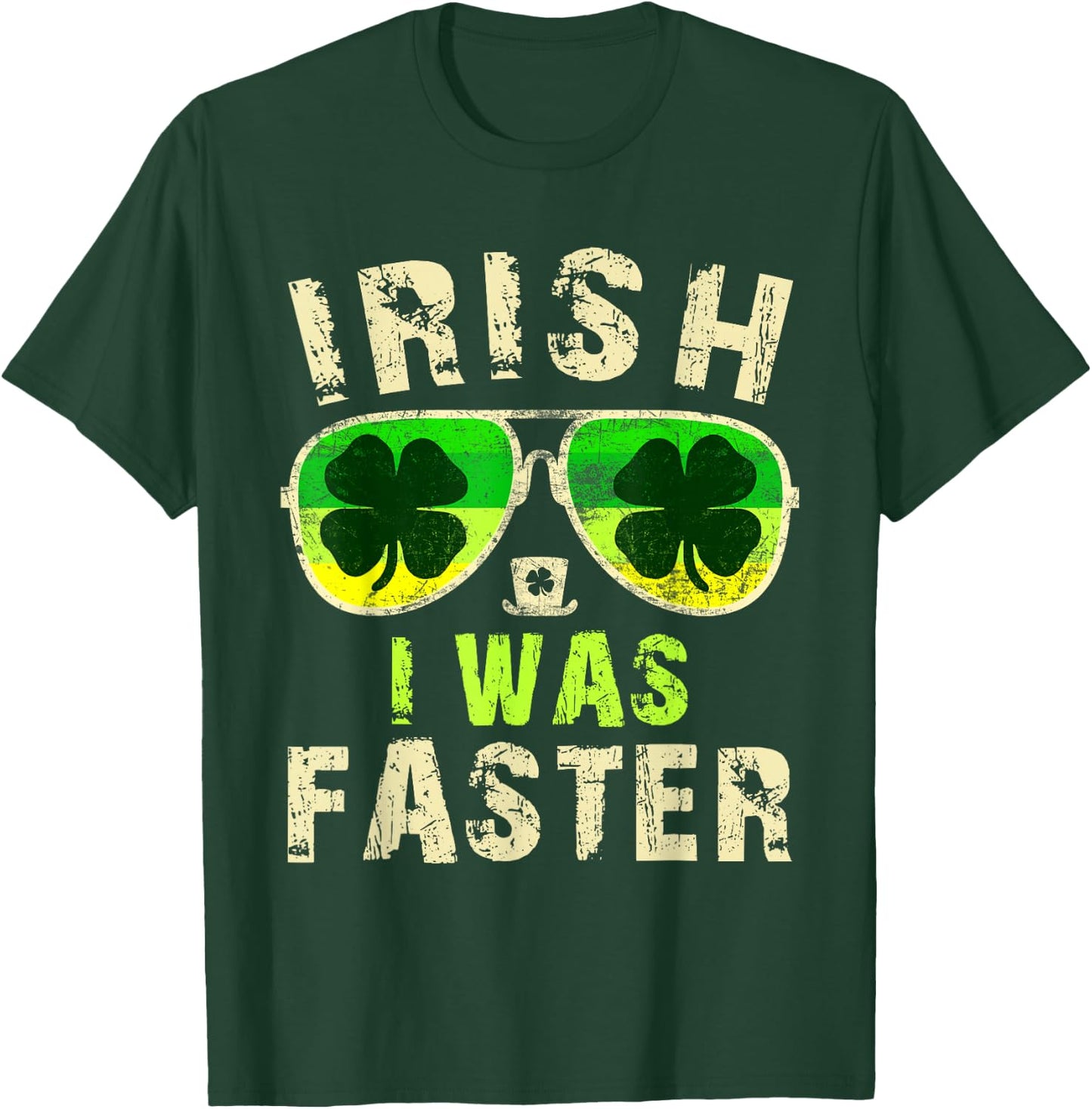 Funny Irish I Was Faster Runner St. Patricks Day Running T-Shirt - T-Shirt | Forest