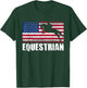 Equestrian Sports, American Flag, USA America, Horse Riding T-Shirt - T-Shirt | Forest