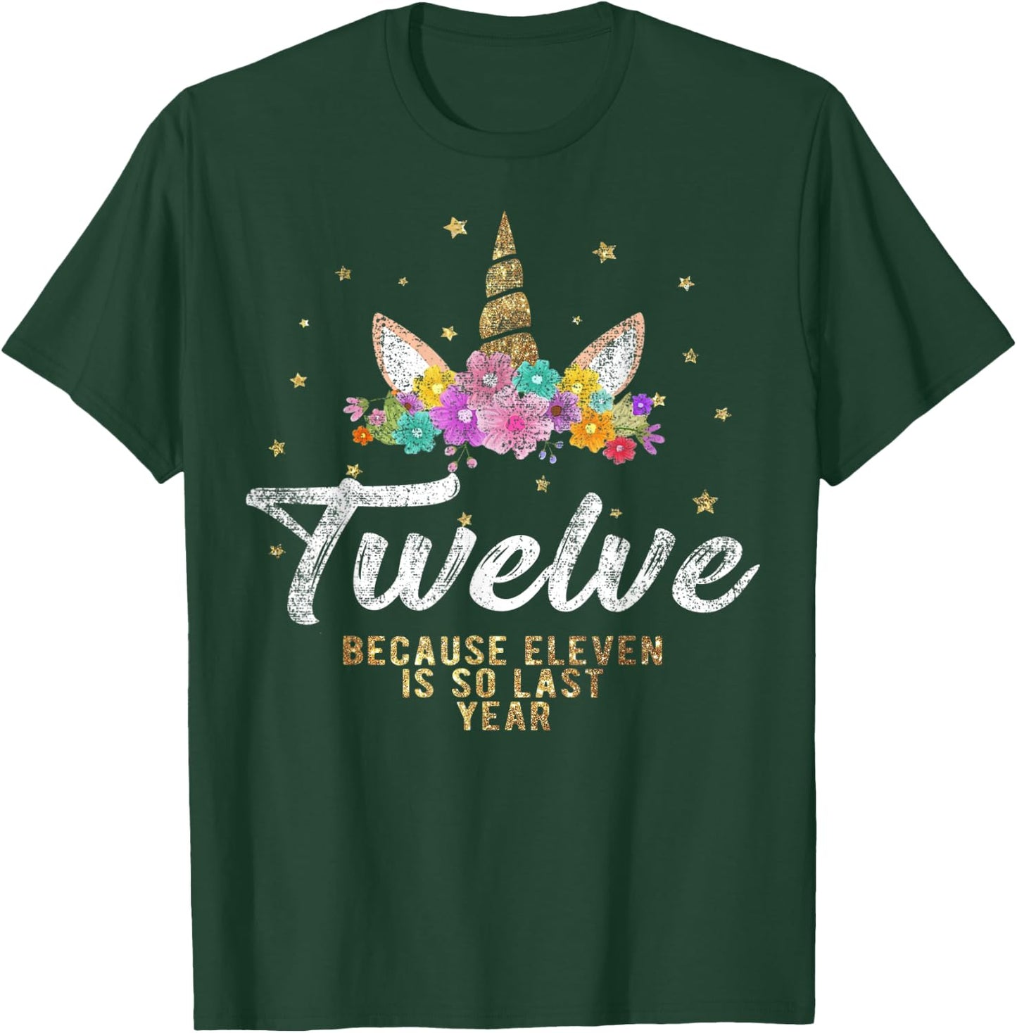 Unicorn Birthday Girl T Shirt For 12 Years Old Gift 12th T-Shirt - T-Shirt | Forest