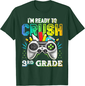 Funny Kids I'm Ready To Crush 3rd Grade Game Console Kids T-Shirt - T-Shirt | Forest