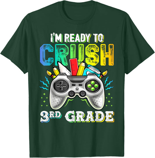 Funny Kids I'm Ready To Crush 3rd Grade Game Console Kids T-Shirt - T-Shirt | Forest
