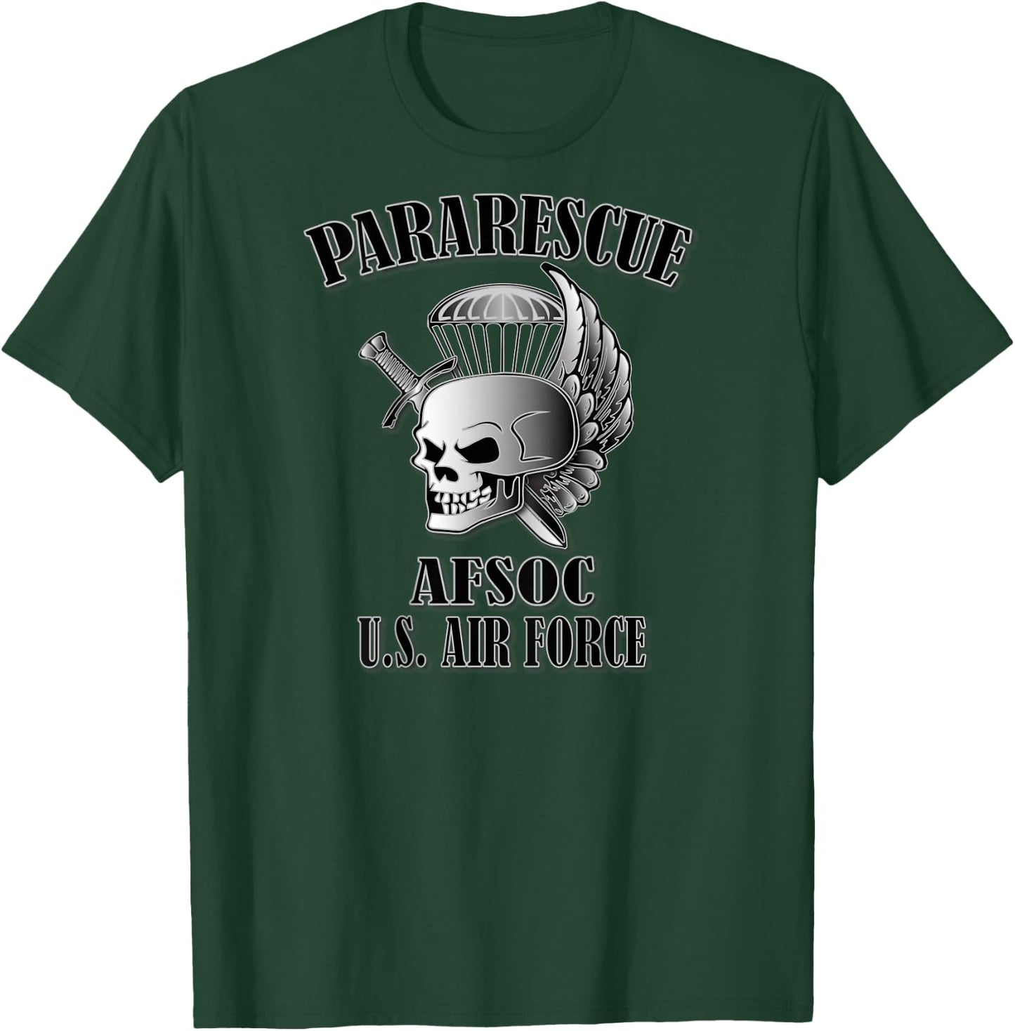 U.S.A.F. Pararescue (Back Design) T-Shirt - T-Shirt | Forest