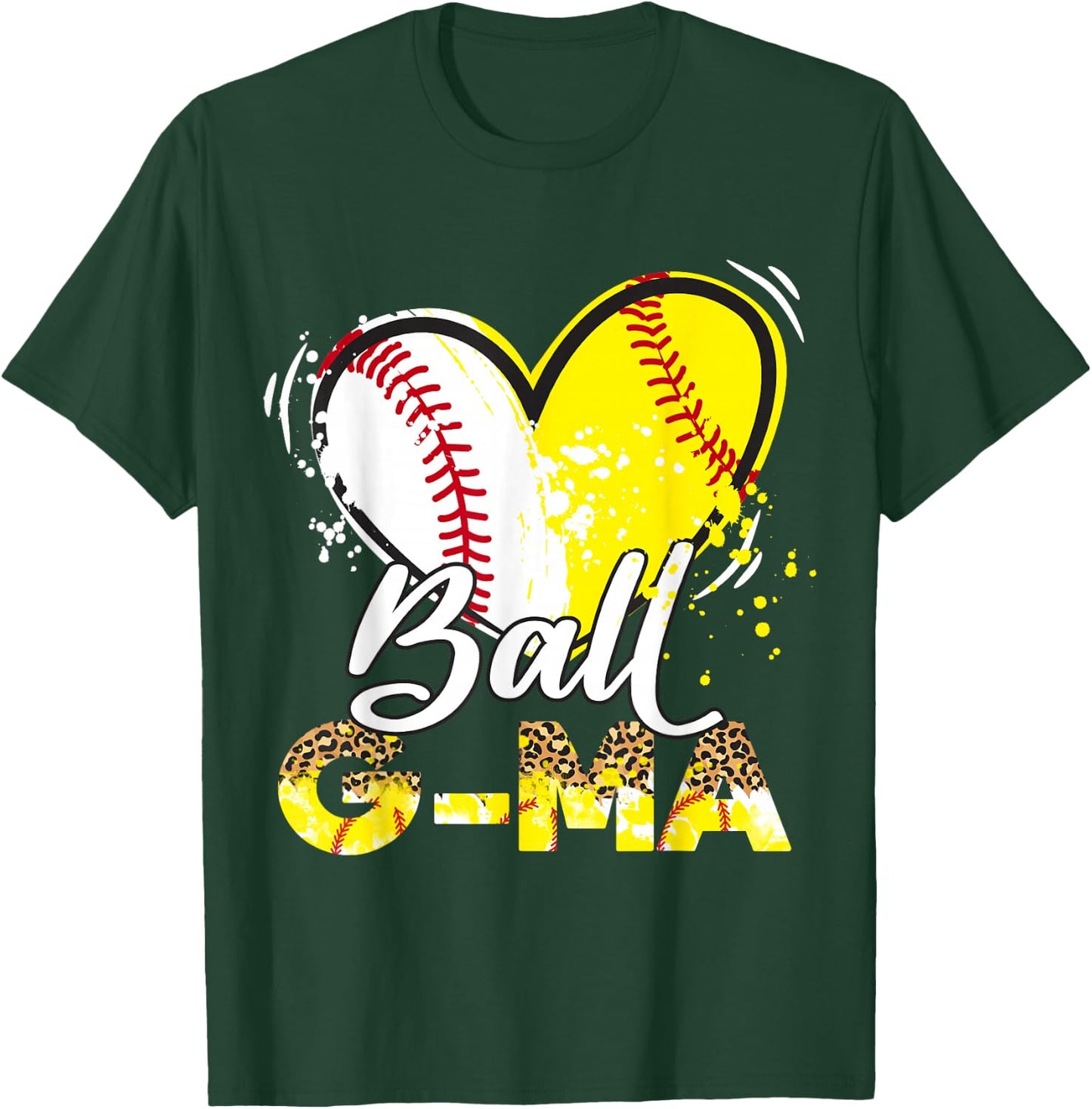 G-Ma of Both Baseball Softball Sport Matching Family Party T-Shirt - T-Shirt | Forest