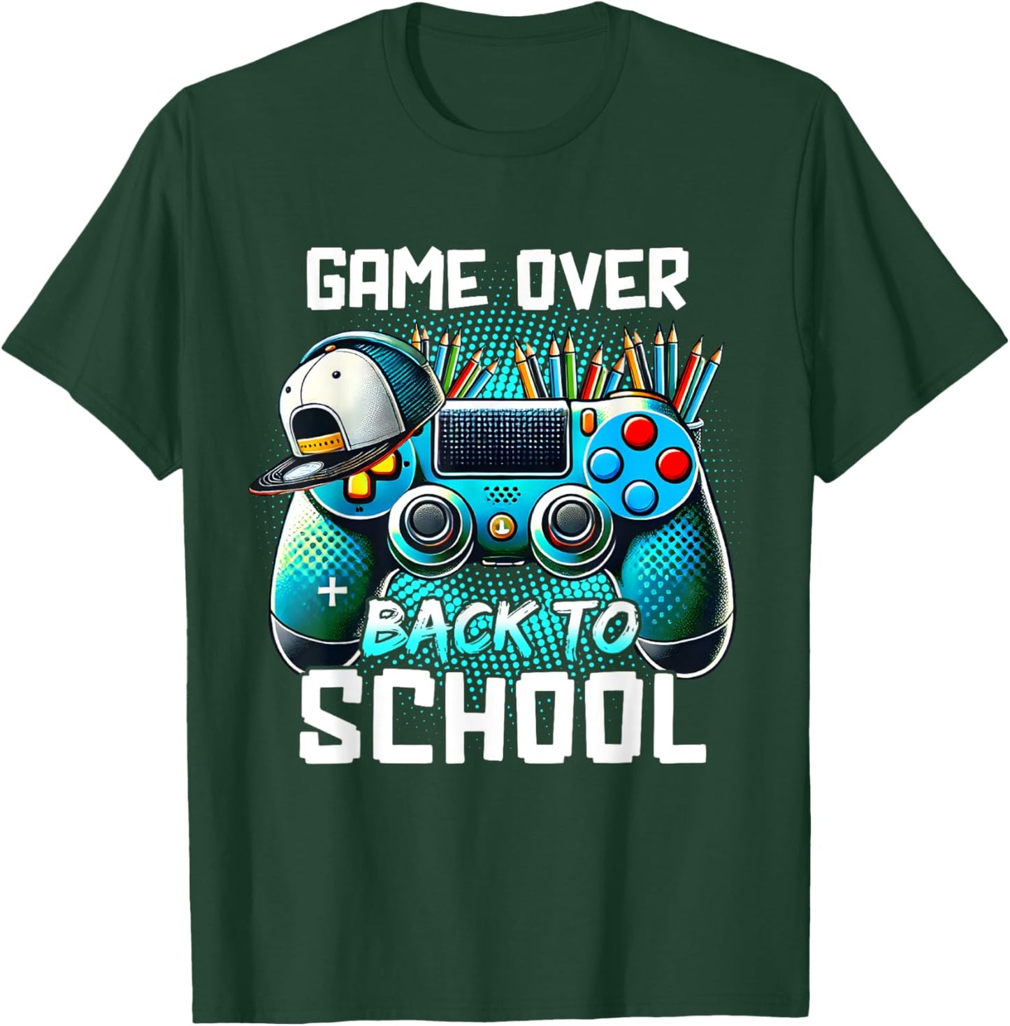 Back To School Kids Boy Student Game Over Back To School T-Shirt - T-Shirt | Forest