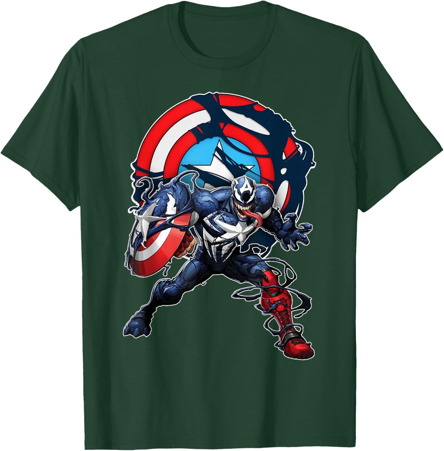 Marvel Spider-Man Maximum Venom Captain America Venomized T-Shirt - T-Shirt | Forest