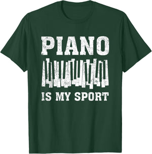 Vintage Piano Player Keyboard Gift Piano Is My Sport T-Shirt - T-Shirt | Forest